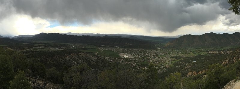 View with Town of New Castle below. Mount Medaris obscures the old downtown area.