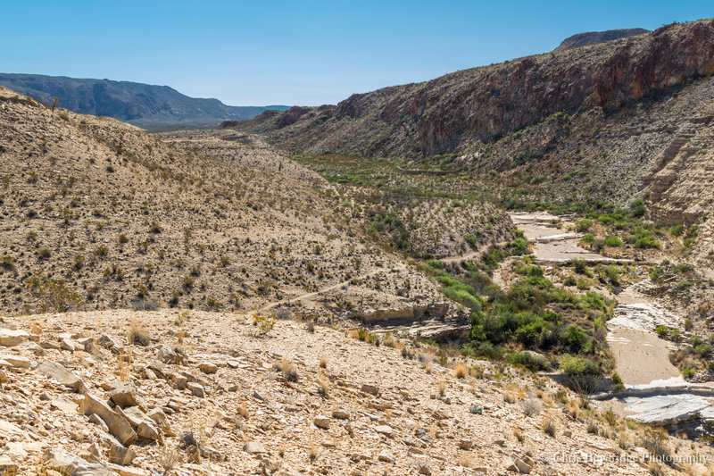 View from atop the dome and back on the trail ridden to get to the top.