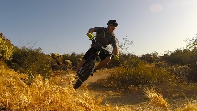 Making the turns on Cholla Mtn Loop.