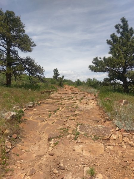 Wide and very rocky start to the Little Thompson Overlook Trail