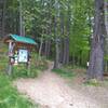 Cady Hill Climb trailhead from the parking lot.