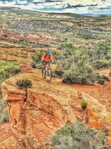 DP cresting top of JBOY on Red Fleet Loop near Vernal, UT