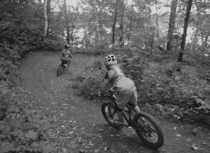 Five year old Flyer - Ripping down the berms of Screamer.