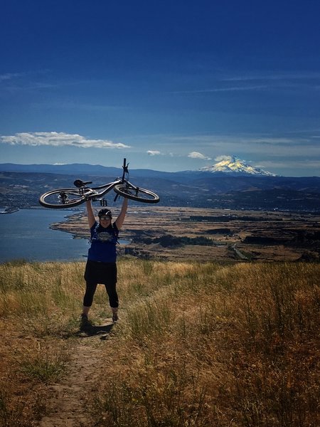 Photo of my wife and the obligatory bike over head shot.