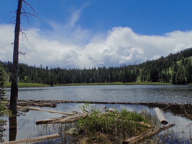 Richardson Lake and big dramatic mountain clouds.