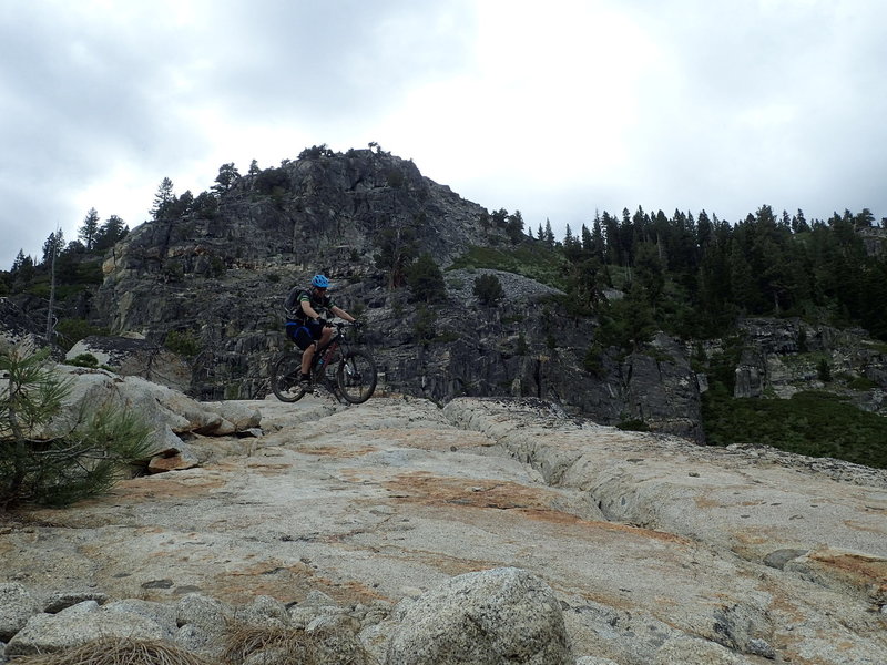 Big rock on the General Creek descent.