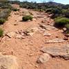 Some rocks on the uphill climb.