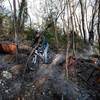 Riders dodge industrial debris on the Mountain Goats Trail at Lehigh Portland Trails.