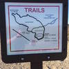 Main trail sign that splits watershed with Sonny's.
