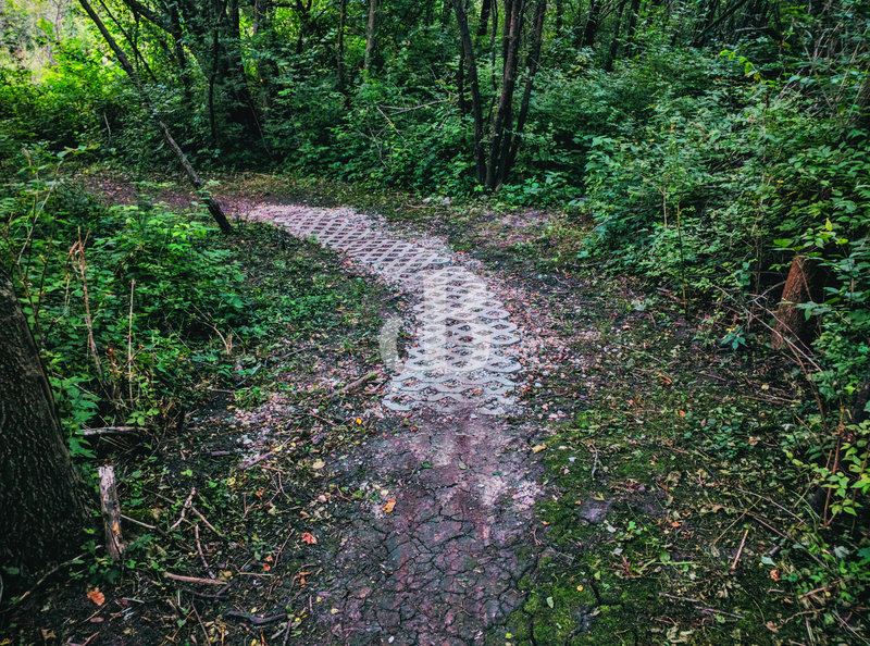 Another turf stone flood control project along Trail 2.