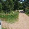 Two choices of trail..both meet back together. Black is extreme rock and technical. Green is green...easy.