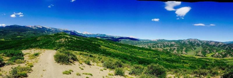 Atop Skyline Ridge Trail between Snowmass and Aspen. A couple of steep sections.