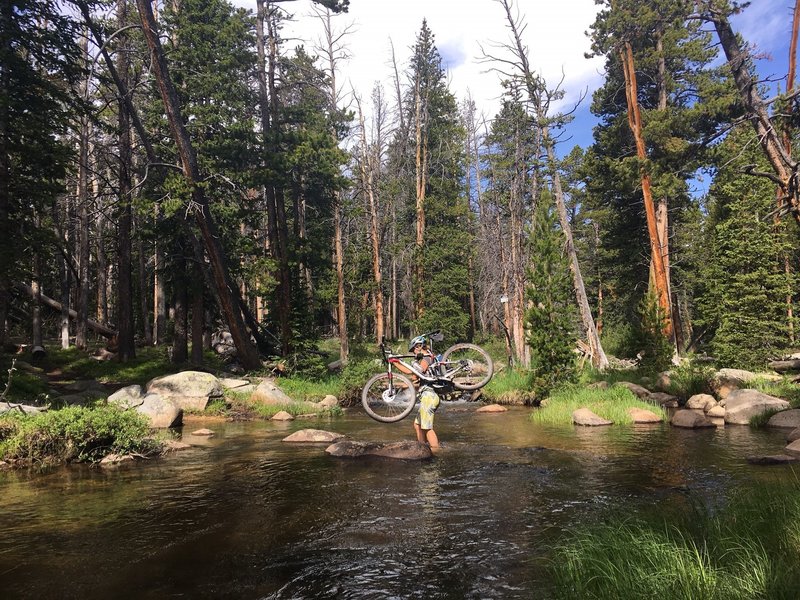 First creek crossing on Christina Lake Trail.