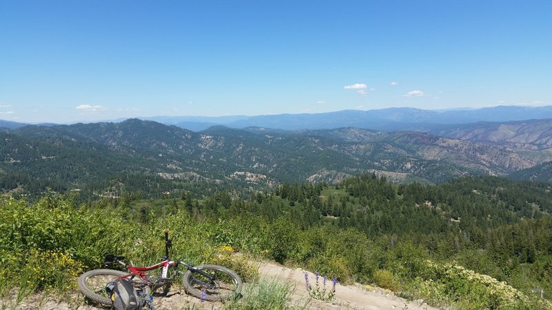 View of Sawtooths from Around the Mountain Trail outside Boise, ID