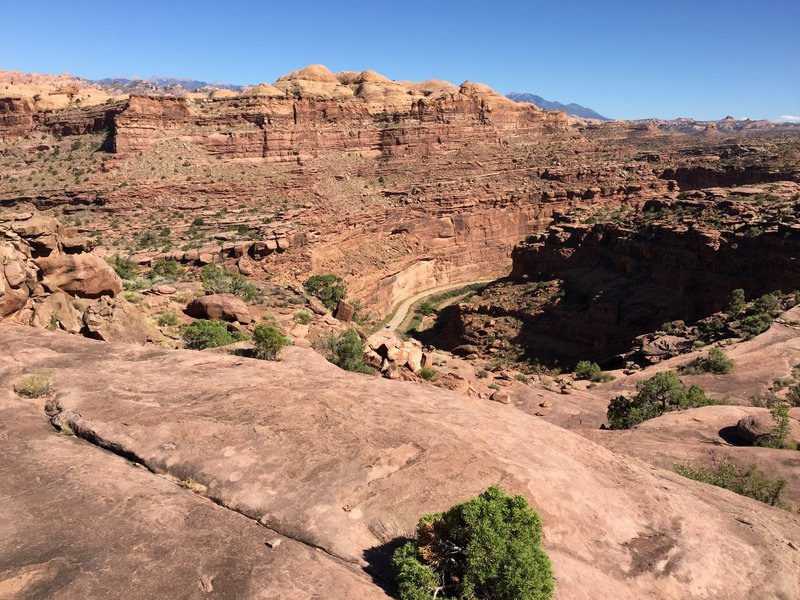 View of the road below.