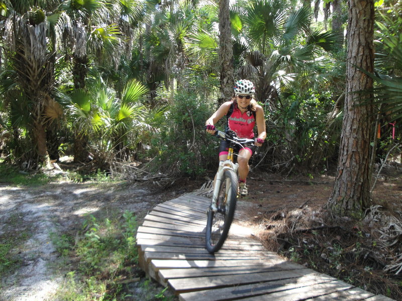 Incline bridge going up to black bear berm, one of 7 bridges, all in varying lengths.