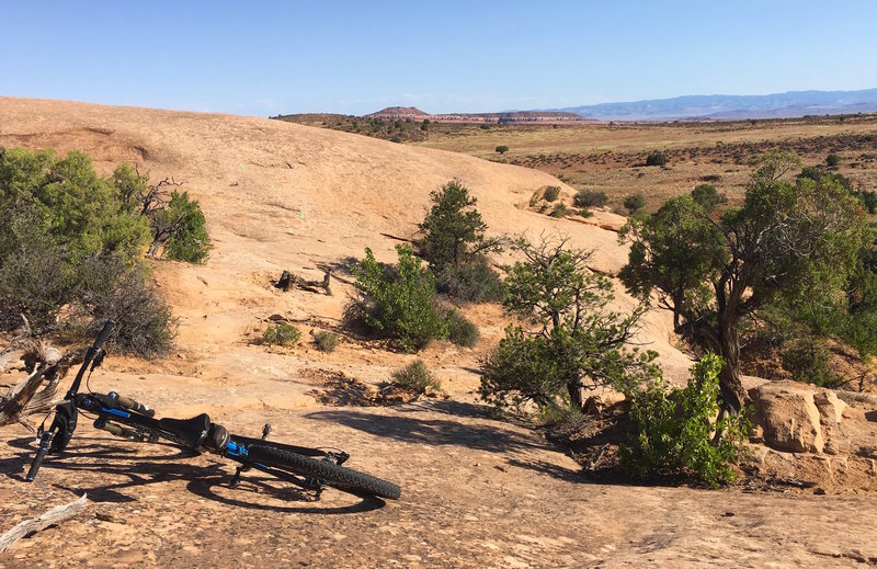 Nice large slickrock area on the climb up and over the hill.