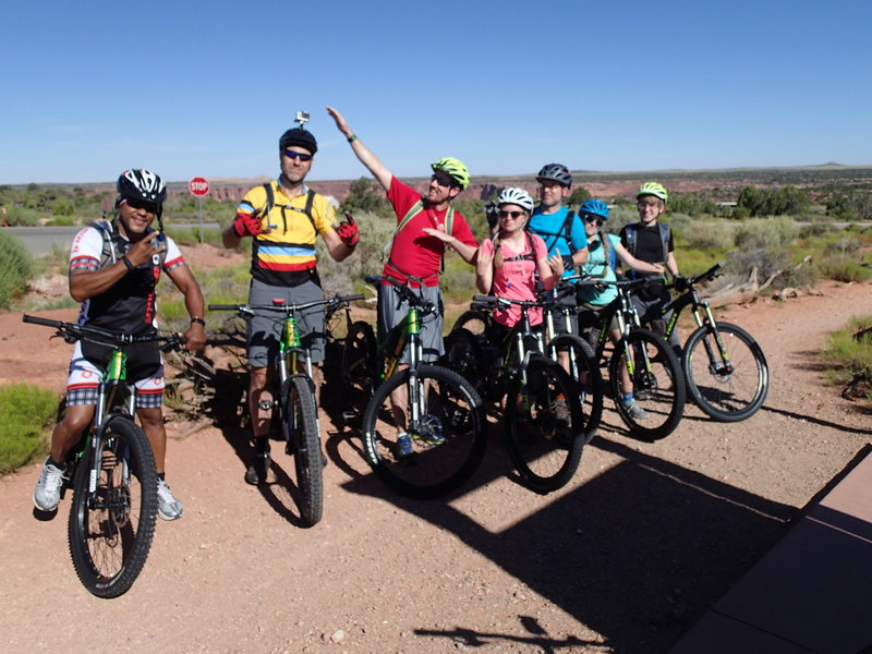 Group pic at the trailhead before our ride.