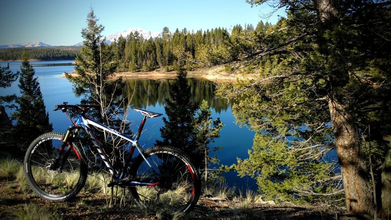 Early morning calm on Rampart Reservoir.