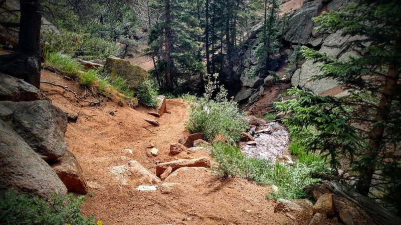 Rock garden leading into a turn.