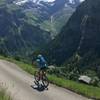 Cruising the short paved stretch from Murren to Gimmelwald.