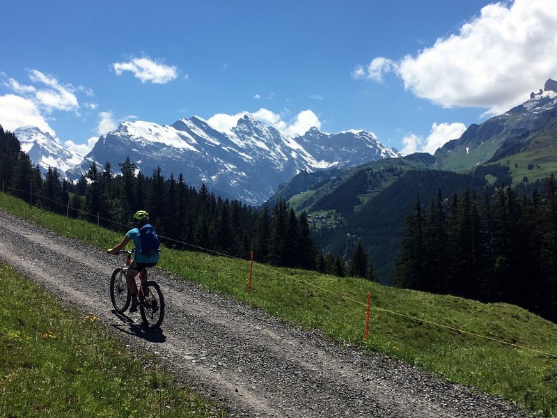 Starting the climb out of Wengen.