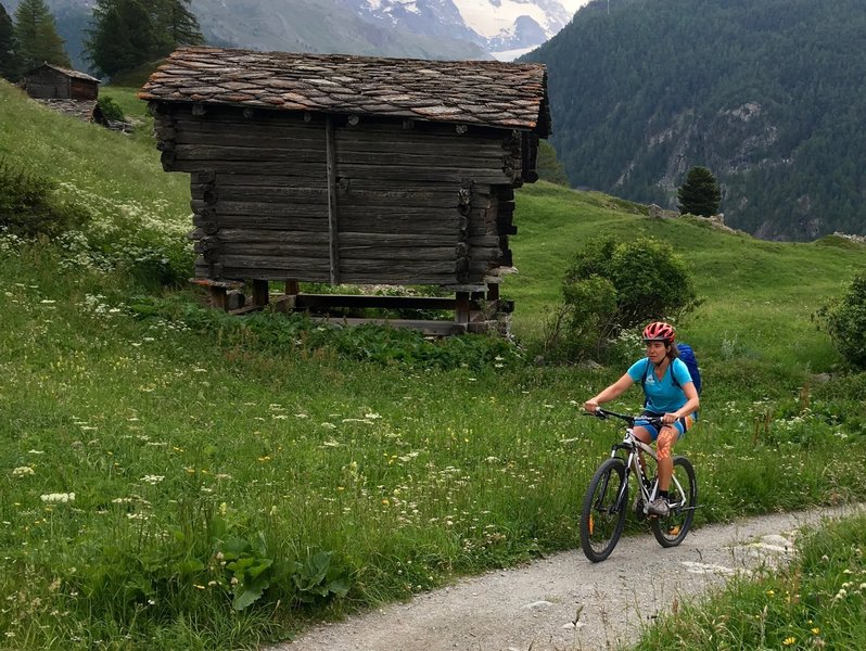 A typical stone-roofed barn found all around Zermatt