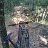 Dropping into a creek crossing at Boulder Park