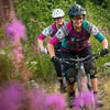 Libbe and Ashley enjoying a July evening ride through the fireweed on the Keystone Trail on Galbraith.