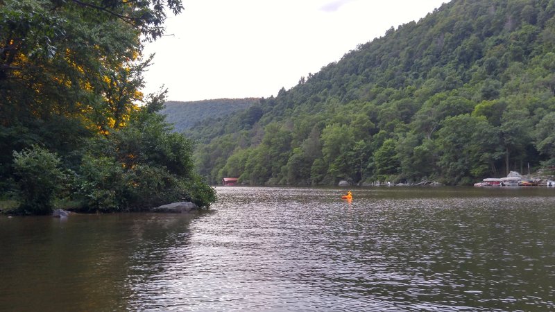 Swimming hole at the bottom of the great Mont Chateau downhill.