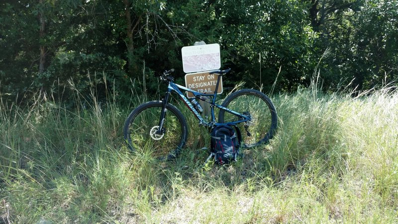 Taking a break at the far end of the trail.