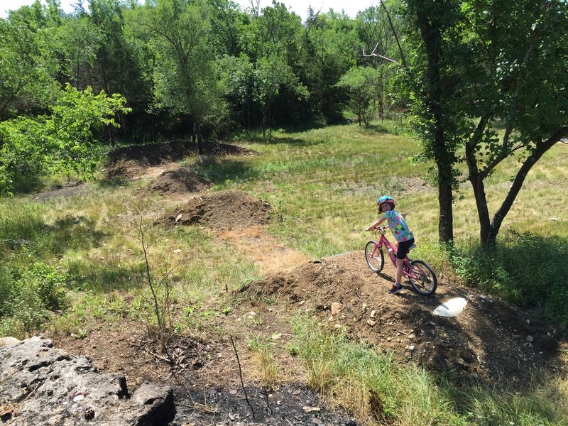 Checking out the dirt jumps!  This is the dirt jump skills area.