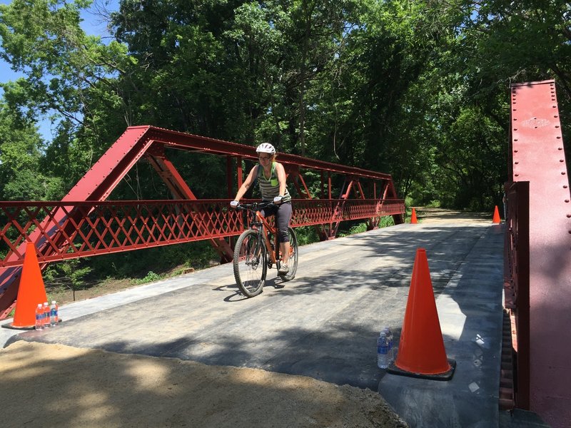 This fantastic bridge was moved from another location and placed here by the volunteers that built the trail!