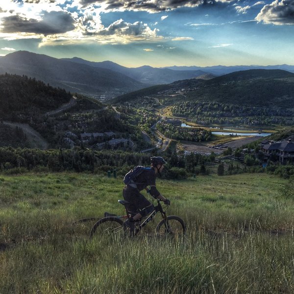 Evening ride on mid-mountain, Park City.