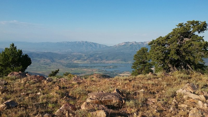 The view looking into Ogden Valley and Pineview Reservoir.