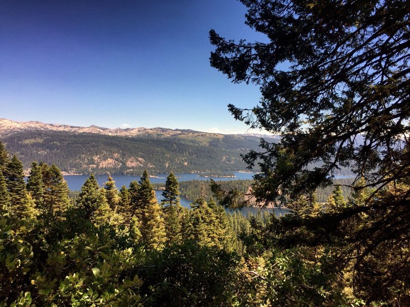 Glimpses of Payette Lake and Ponderosa Park along the trail.