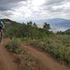 Pineview in the background. This trail is a lot of fun. Great for beginners and a flowy blast for the experienced.