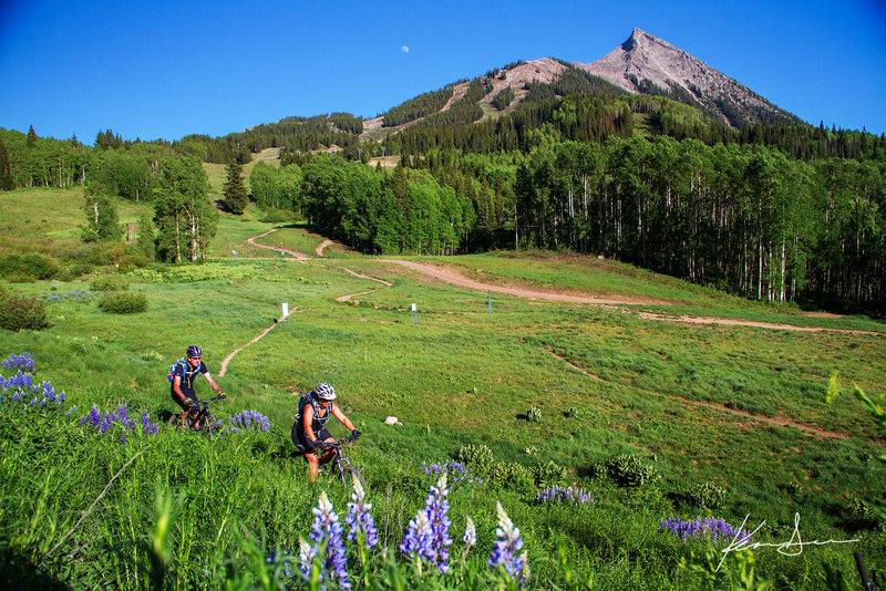Riding below Mt. Crested Butte.