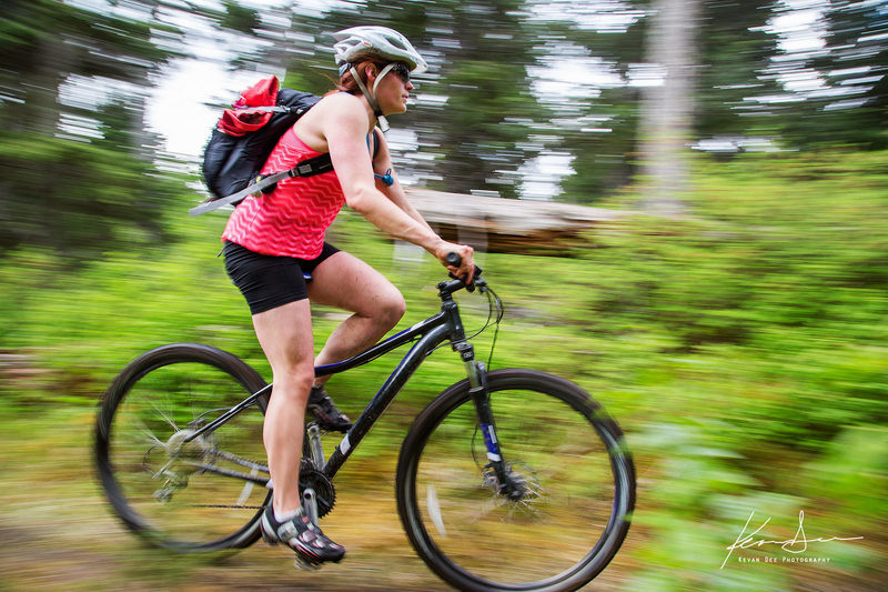 Riding the Russian Lakes Trail.