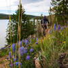 Riding the Peninsula Trail along Dillon Reservoir.