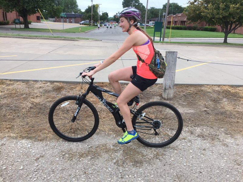 To complete the loop, you have to ride along side the soccer fields on a chat path.