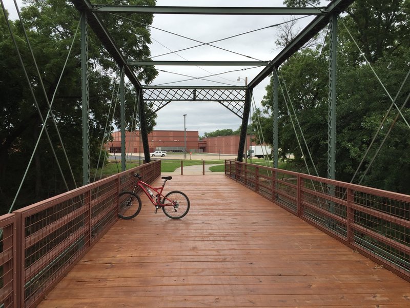 A really neat bridge on the path to the Levee Trail.