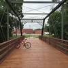 A really neat bridge on the path to the Levee Trail.