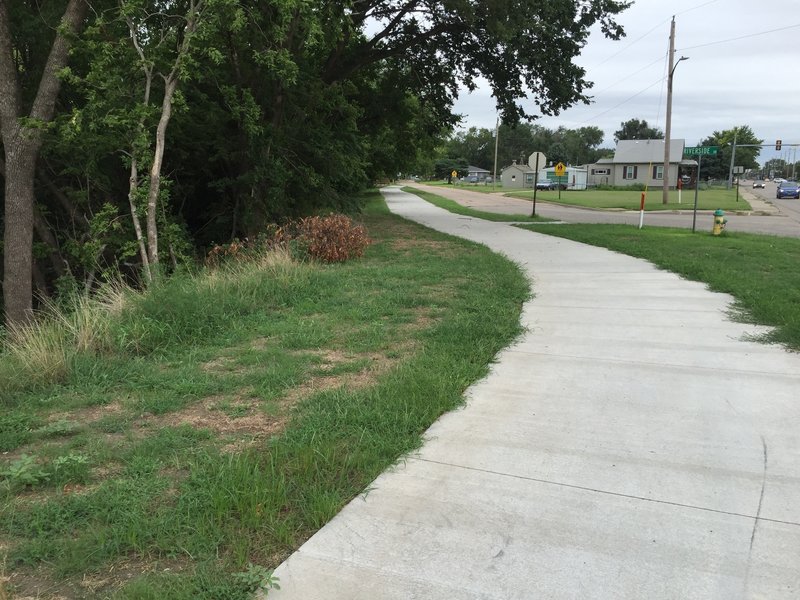 A very wide path to get you over to the school and Levee Trail.