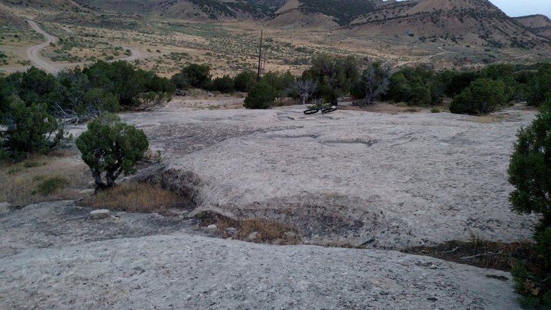 Part of the slickrock section near the end of the descent to Co Rd 131