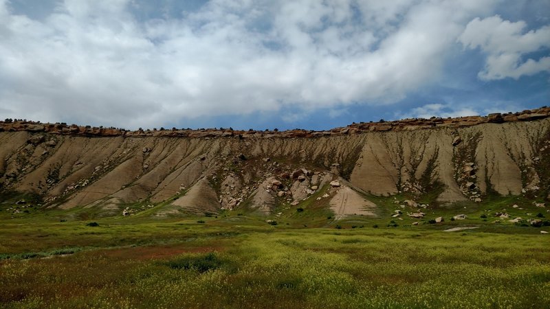 The view from the oil field looking towards the trail.