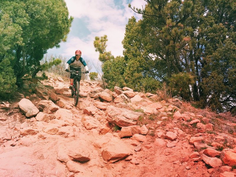 The last of the rock gardens before you hit the water bars and rocks.