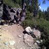 Heading up the trail to Smith Lake and Mt. Elwell.