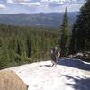 Snow on the north face near the top of Mt. Elwell.