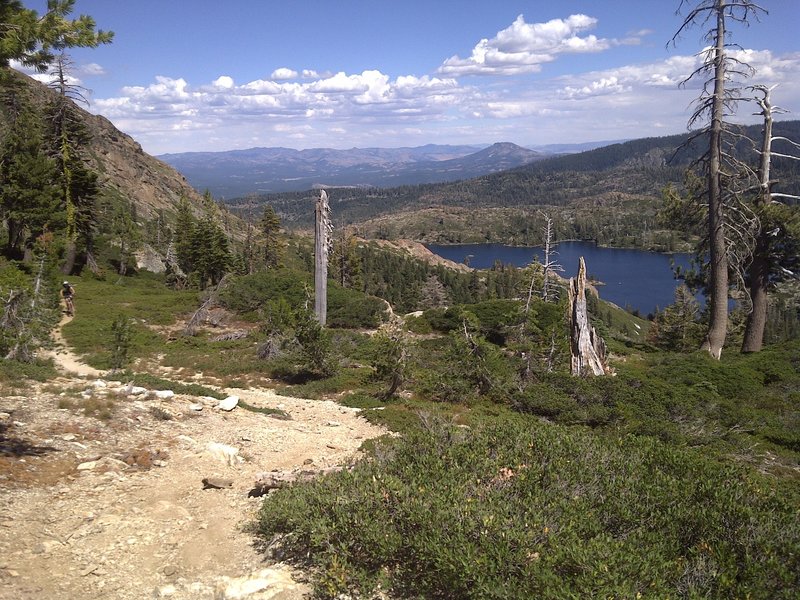 Nice singletrack, looking towards Long Lake and Mills Peak.